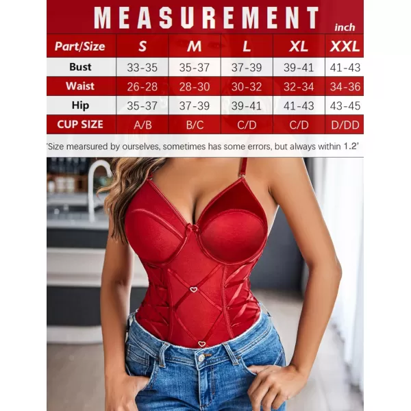 Avidlove Sexy Corset Lingerie for Women Garter Lingerie Set Tummy Control Teddy Bodysuit Boudoir OutfitWine Red