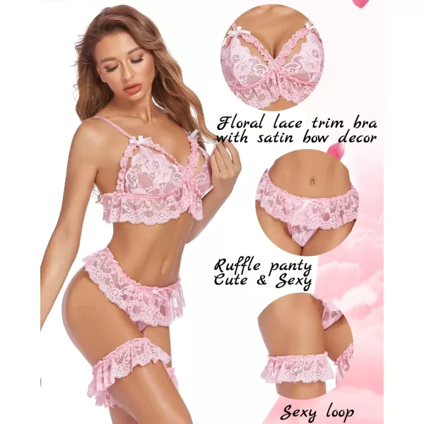 Avidlove Sexy Lingerie Set for Women Ruffle Lace Bra and Panty Set Mesh 2 Piece Lingerie SetAvidlove Sexy Lingerie Set for Women Ruffle Lace Bra and Panty Set Mesh 2 Piece Lingerie Set