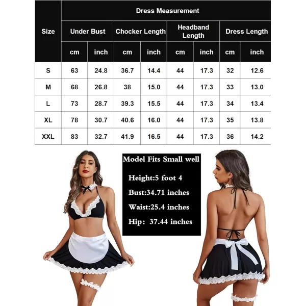 Avidlove Sexy Maid Lingerie for Women Roleplay Lingerie Cosplay Lingerie Set Sexy Christmas CostumesBlack