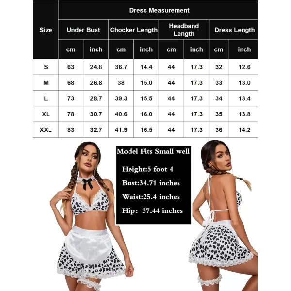 Avidlove Sexy Maid Lingerie for Women Roleplay Lingerie Cosplay Lingerie Set Sexy Christmas CostumesCow Print