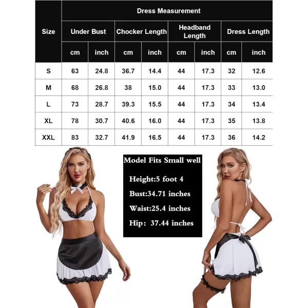 Avidlove Sexy Maid Lingerie for Women Roleplay Lingerie Cosplay Lingerie Set Sexy Christmas CostumesWhite