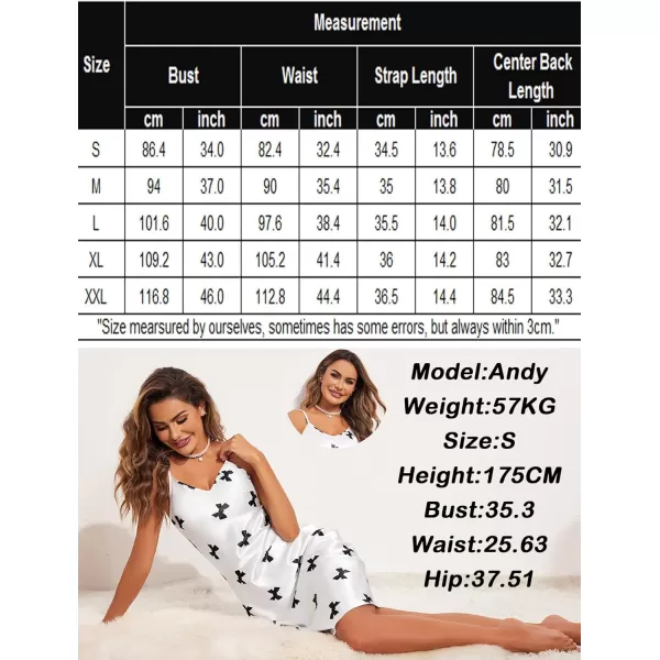 Avidlove Sexy Sleepwear for Women Satin Lingerie Chemise Slip Nightgown DressButterfly Print