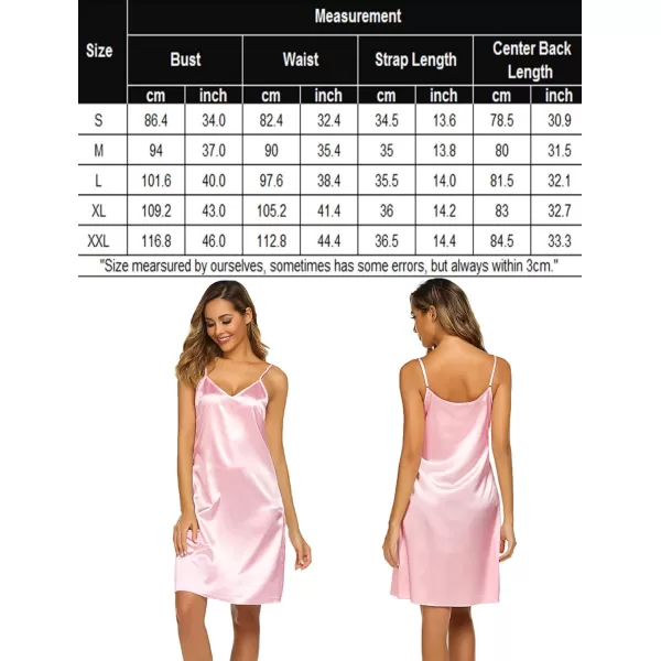 Avidlove Sexy Sleepwear for Women Satin Lingerie Chemise Slip Nightgown DressPink