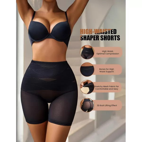 Avidlove Shapewear for Women High Waisted Body Shaper Shorts Butt Lifting Shapewear Tummy Control Thigh Slimmer PantiesBlack