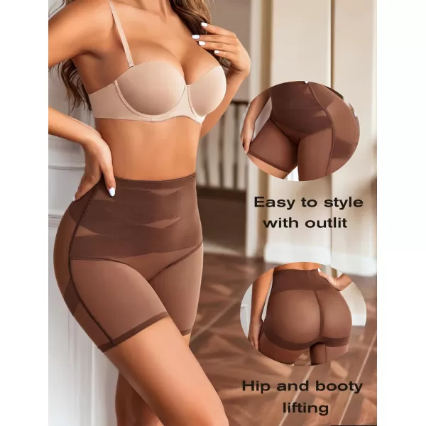 Avidlove Shapewear for Women High Waisted Body Shaper Shorts Butt Lifting Shapewear Tummy Control Thigh Slimmer PantiesBrown