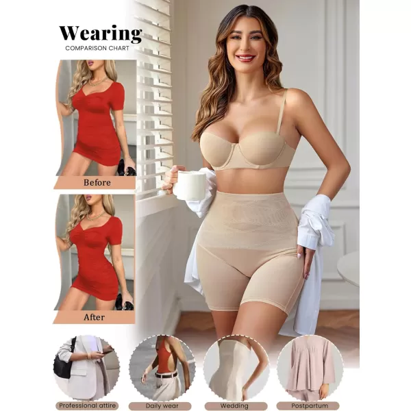 Avidlove Shapewear for Women High Waisted Body Shaper Shorts Butt Lifting Shapewear Tummy Control Thigh Slimmer PantiesFlesh