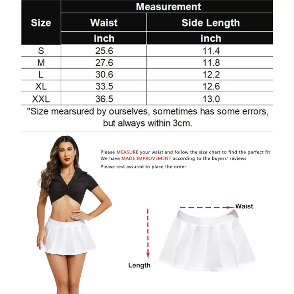 Avidlove Short Mini Skirts for Women Trendy High Waisted Leather Pleated Solid Ruffle SkirtWhite