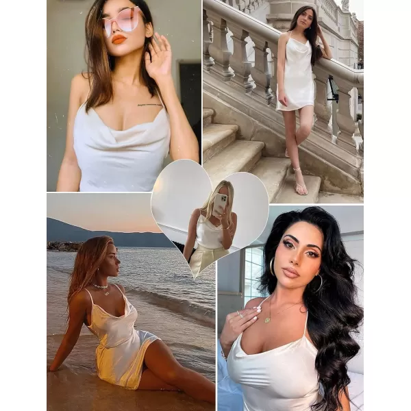 Avidlove Silk Nightdress for Women Sexy Short Chemise Satin Nightgown Cowl Neck Lingerie Full Slips Sleepwear White MAvidlove Silk Nightdress for Women Sexy Short Chemise Satin Nightgown Cowl Neck Lingerie Full Slips Sleepwear White M