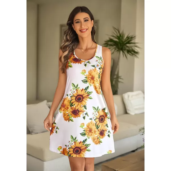 Avidlove Sleepwear for Women Tank Nightgown Chemise Racerback Sleeveless Sleep DressBsunflower