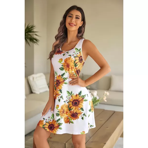 Avidlove Sleepwear for Women Tank Nightgown Chemise Racerback Sleeveless Sleep DressBsunflower