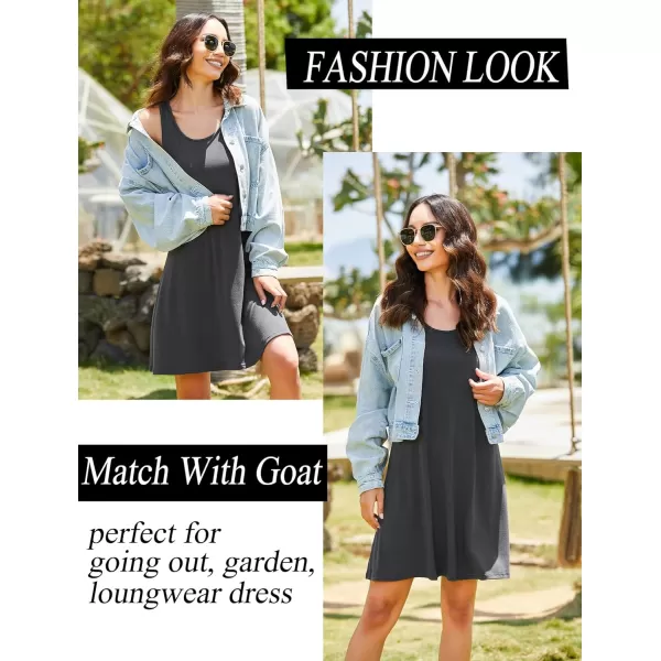 Avidlove Sleepwear for Women Tank Nightgown Chemise Racerback Sleeveless Sleep DressDark Grey