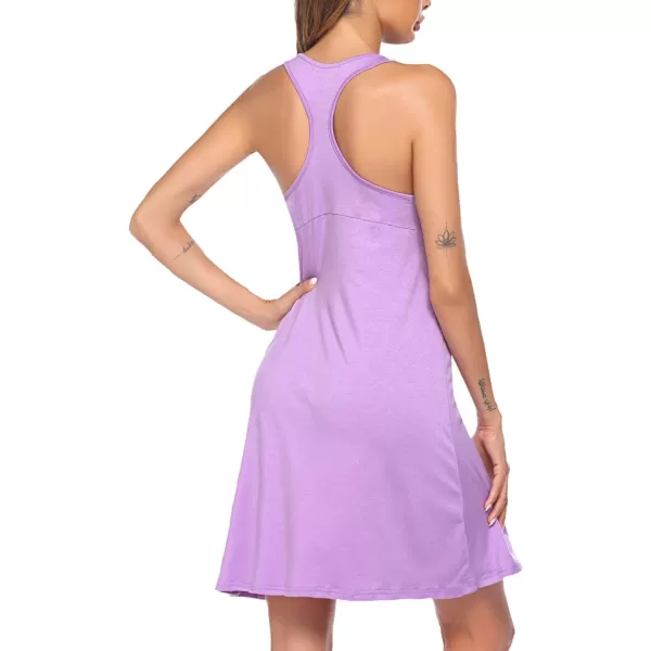 Avidlove Sleepwear for Women Tank Nightgown Chemise Racerback Sleeveless Sleep DressLight Purple