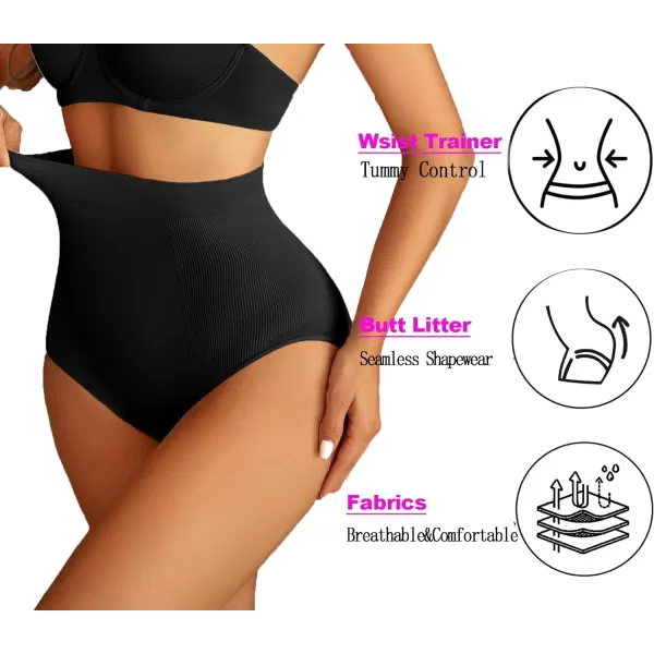 Avidlove Tummy Control Shapewear Thong for Women High Waist Compression Panties Shaping Body Shaper UnderwearBlack