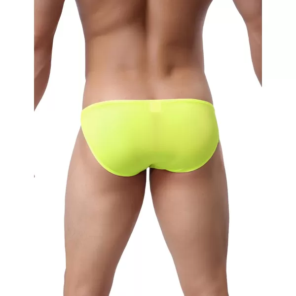 Avidlove Underwear Mens 4 Pack Classic Low Rise Stretchy Hip Briefs BikiniBlackYellowBright PinkApple Green18