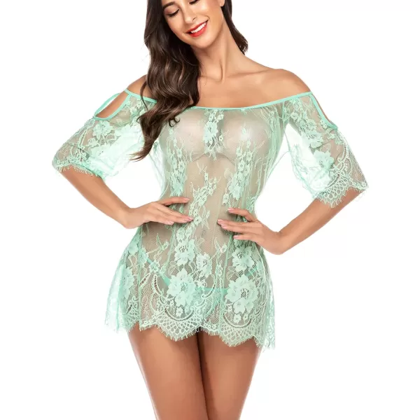 Avidlove Women Chemises Lace Smock Lingerie Mini Babydoll S4XLLight Green