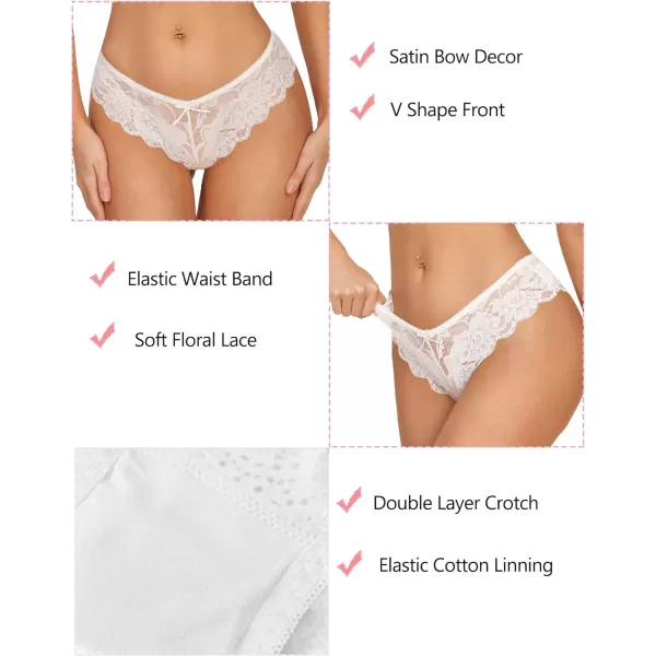 Avidlove Women Floral Lace Panties Sexy Hipster Underwear VShape Waistband Tangas2 Pcs Black amp White