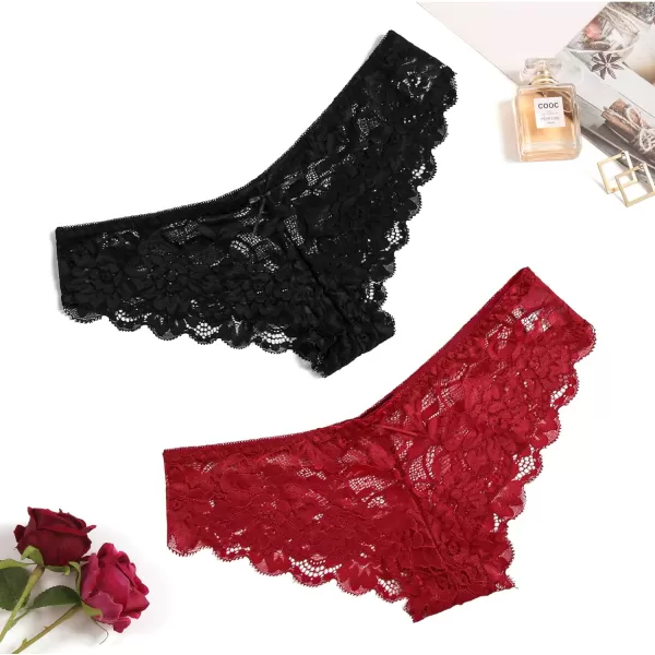 Avidlove Women Floral Lace Panties Sexy Hipster Underwear VShape Waistband Tangas4 Pcs1