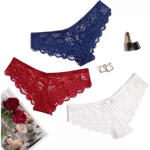 Avidlove Women Floral Lace Panties Sexy Hipster Underwear VShape Waistband Tangas4 Pcs1