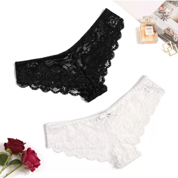 Avidlove Women Floral Lace Panties Sexy Hipster Underwear VShape Waistband Tangas4 Pcs2