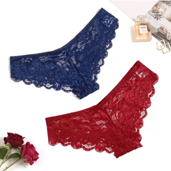 Avidlove Women Floral Lace Panties Sexy Hipster Underwear VShape Waistband Tangas4 Pcs3