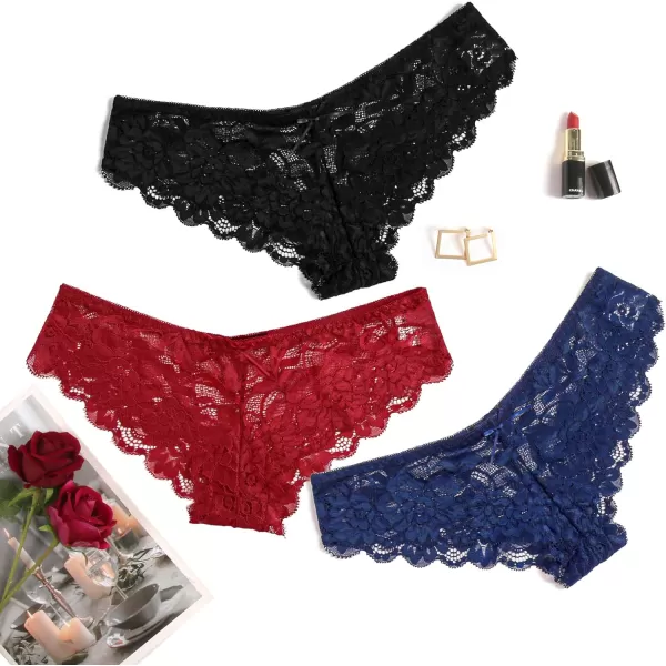 Avidlove Women Floral Lace Panties Sexy Hipster Underwear VShape Waistband Tangas4 Pcs3