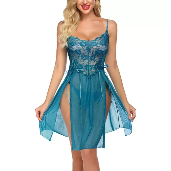 Avidlove Women Lace Lingerie Babydoll Dress Strap Chemise Sleepwear Sexy Nighty SXXLBlue Green