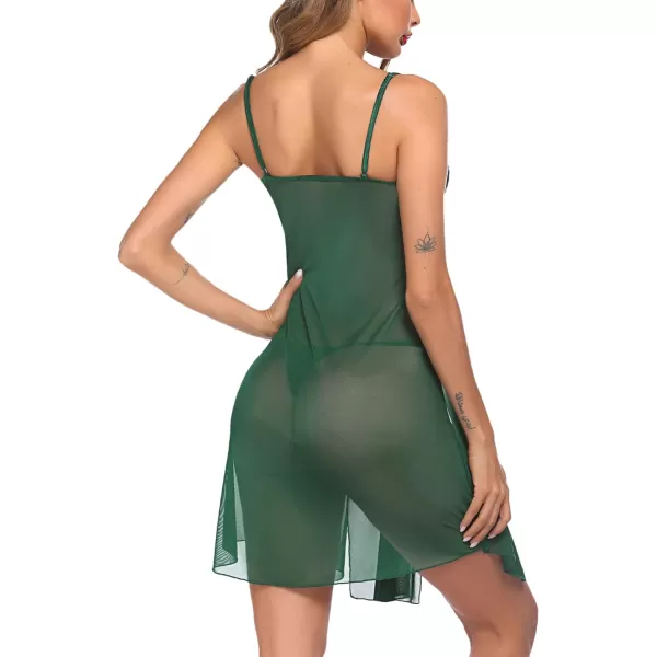 Avidlove Women Lace Lingerie Babydoll Dress Strap Chemise Sleepwear Sexy Nighty SXXLDark Green