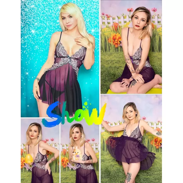 Avidlove Women Lace Lingerie Babydoll Sexy Chemise Exotic Nightgowns Bridal NightdressPurple1