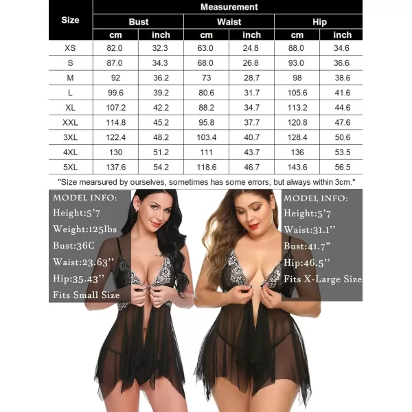 Avidlove Women Lace Lingerie Front Closure Babydoll V Neck Nightwear Sexy Chemise NightiePeacock Blue