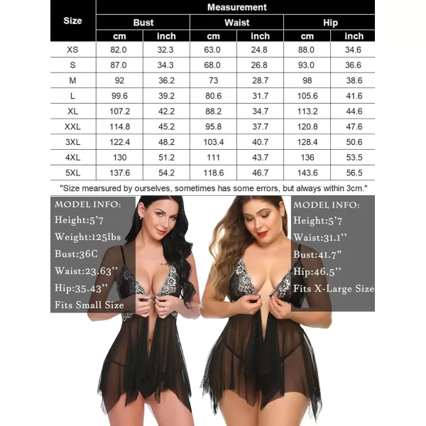 Avidlove Women Lace Lingerie Front Closure Babydoll V Neck Nightwear Sexy Chemise NightiePink