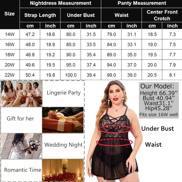 Avidlove Women Lingeire Sexy Lace Babydoll V Neck Chemise Naughty Mesh Nightdress Plus Size Langeray Black 16 PlusAvidlove Women Lingeire Sexy Lace Babydoll V Neck Chemise Naughty Mesh Nightdress Plus Size Langeray Black 16 Plus