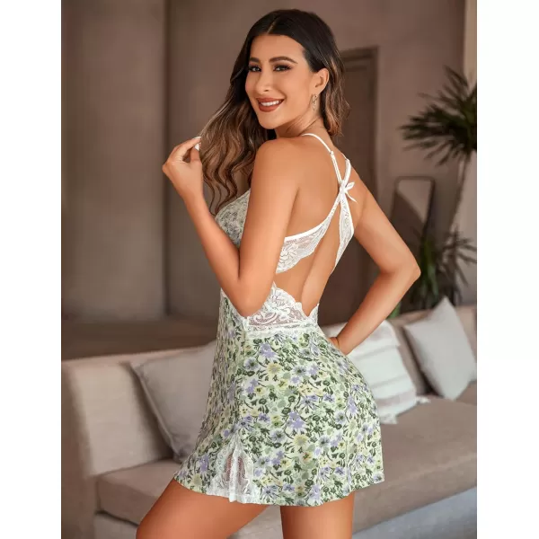 Avidlove Women Lingerie Lace Chemise Sleepwear Babydoll Teddy LingerieEleaf Flower