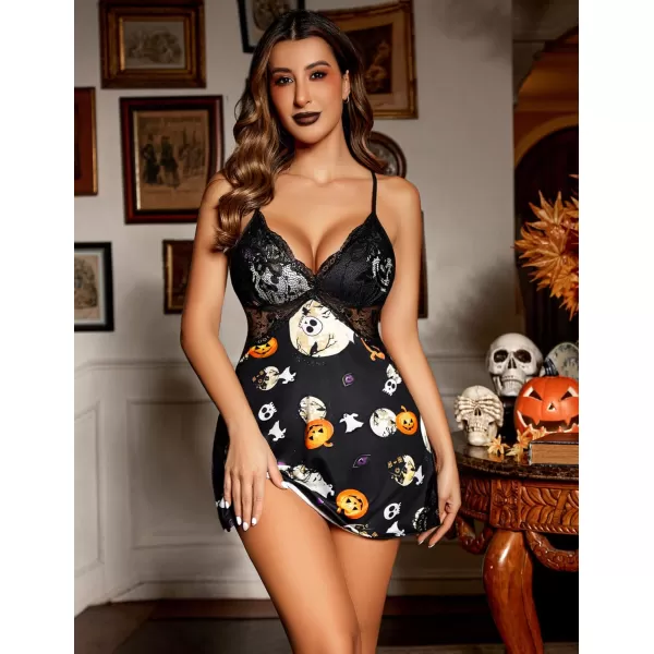 Avidlove Women Lingerie Lace Chemise Sleepwear Babydoll Teddy LingerieEmoon Pumpkin