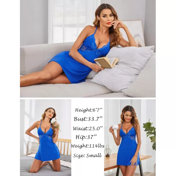 Avidlove Women Lingerie Lace Chemise Sleepwear Babydoll Teddy LingerieRoyal Blue