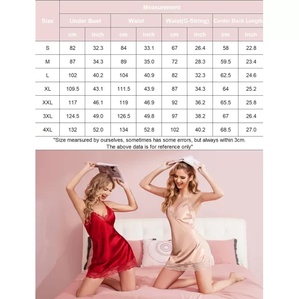 Avidlove Women Lingerie Satin Lace Chemise Nightgown Sexy Full Slips Sleepwear S4XLGolden