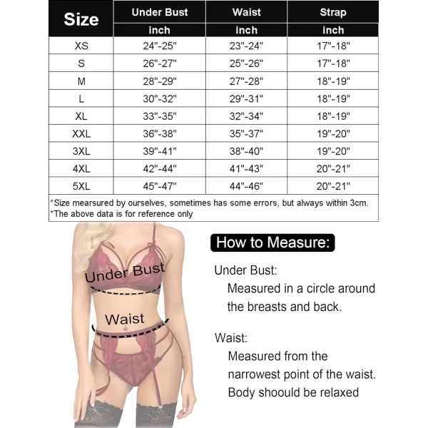 Avidlove Women Lingerie Set Lace Teddy Strap Babydoll Bodysuit with Garter BeltsCherry Red