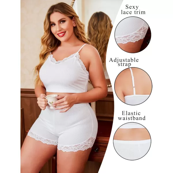 Avidlove Women Lingerie Set Plus Size Lace V Neck Cami Top and Shorts Pajama SetAvidlove Women Lingerie Set Plus Size Lace V Neck Cami Top and Shorts Pajama Set