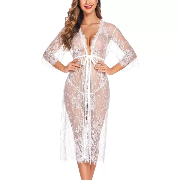 Avidlove Women Long Lace Lingerie Long Belted Robe Sheer Babydoll Nightgown NightdressAvidlove Women Long Lace Lingerie Long Belted Robe Sheer Babydoll Nightgown Nightdress