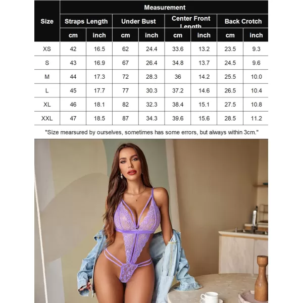 Avidlove Women One Piece Lingerie Deep V Lace Bodysuit Babydoll Teddy UnderwearLilace