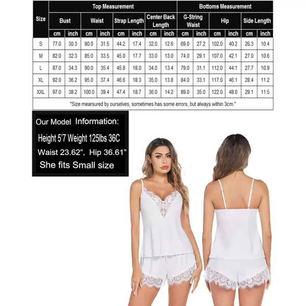 Avidlove Women Pajama Set Lace Trim Short PJ Set Modal V Neck Sleeveless Sleepwear Drawstring Waist Nightwear SXXLWhite