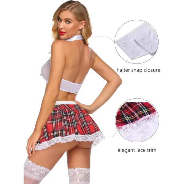 Avidlove Women School Girl Lingerie Costume Lingerie Set Sexy Student CostumesWhite