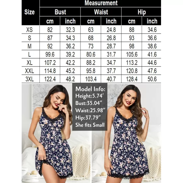 Avidlove Women Sexy Sleepwear Lace Chemise Nightgown Full Slip Babydoll SleepwearBlack Floral