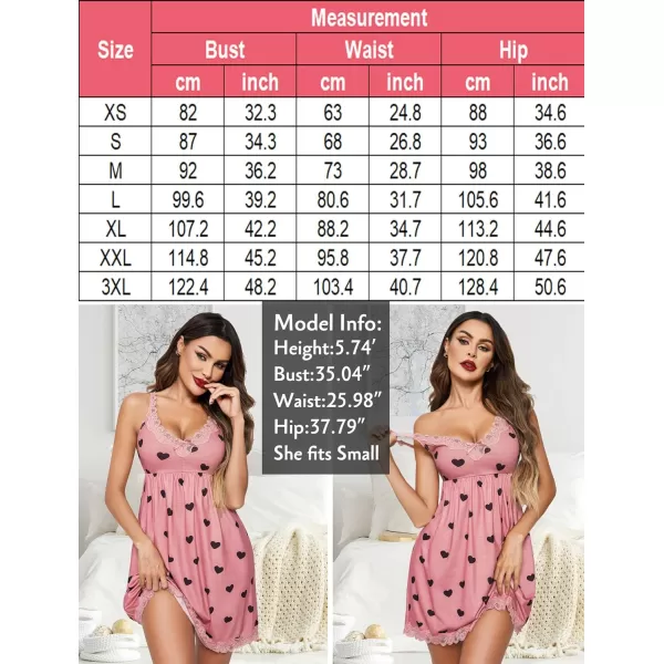 Avidlove Women Sexy Sleepwear Lace Chemise Nightgown Full Slip Babydoll SleepwearBlack Heart