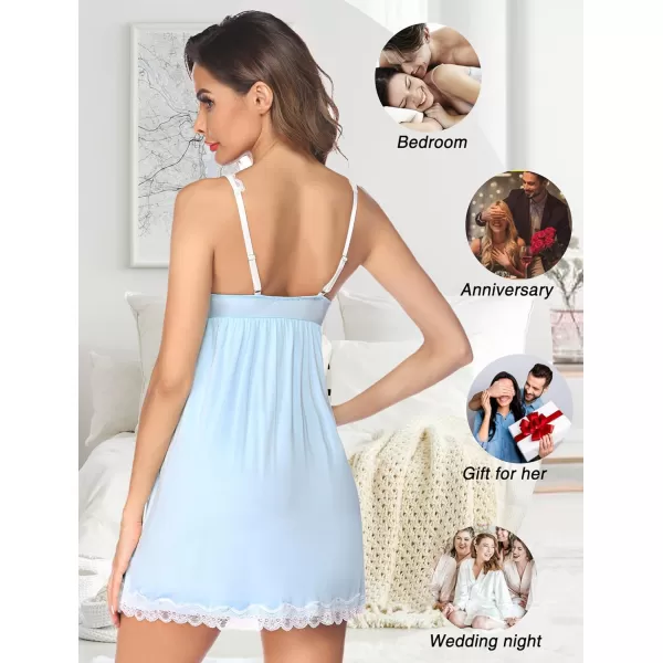 Avidlove Women Sexy Sleepwear Lace Chemise Nightgown Full Slip Babydoll SleepwearBlue Green