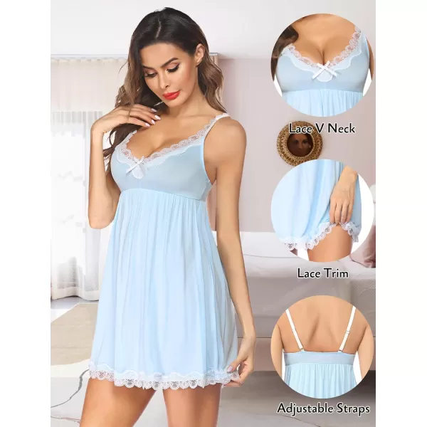 Avidlove Women Sexy Sleepwear Lace Chemise Nightgown Full Slip Babydoll SleepwearBlue Green