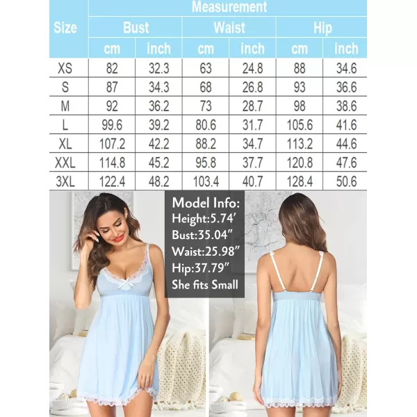 Avidlove Women Sexy Sleepwear Lace Chemise Nightgown Full Slip Babydoll SleepwearBlue Green