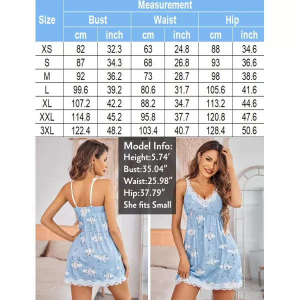 Avidlove Women Sexy Sleepwear Lace Chemise Nightgown Full Slip Babydoll SleepwearBlue Moon