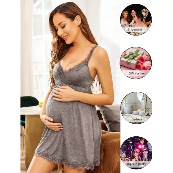 Avidlove Women Sexy Sleepwear Lace Chemise Nightgown Full Slip Babydoll SleepwearLight Grey