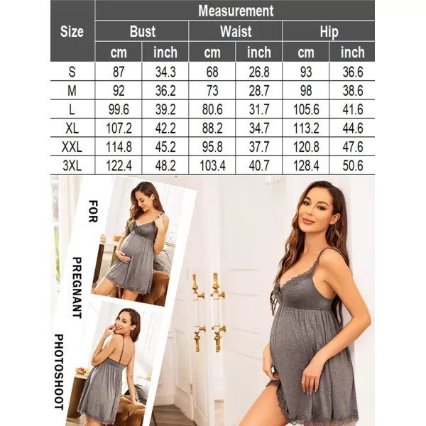 Avidlove Women Sexy Sleepwear Lace Chemise Nightgown Full Slip Babydoll SleepwearLight Grey