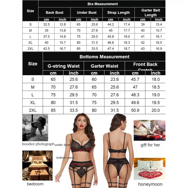 Avidlove Women Sheer Garter Lingerie Set Sexy Lace Bra and Panty Set with Garter Belt BlackAvidlove Women Sheer Garter Lingerie Set Sexy Lace Bra and Panty Set with Garter Belt Black